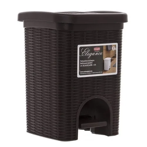 Kanta za otpatke sa papučicom Elegance 6l tamno braon