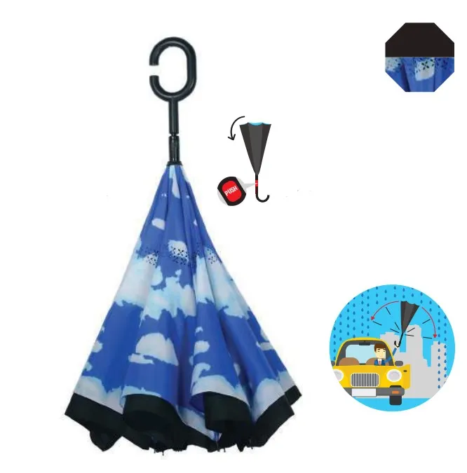 Kišobran ženski Blue Drop Nebo dvostrani dugi automatik Moia