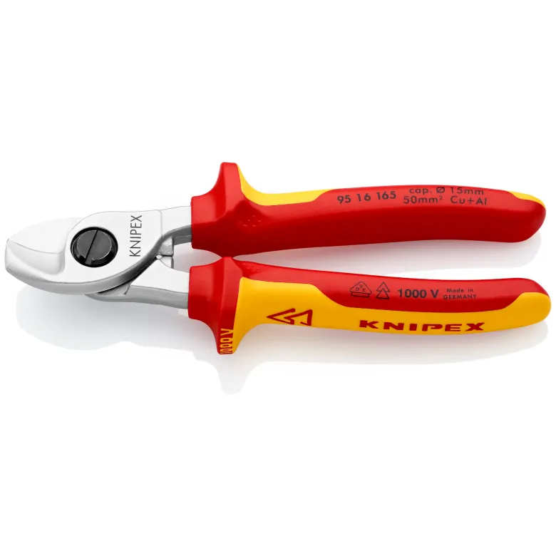 Klešta za sečenje Al i Cu kablova 165mm VDE 1000V Knipex