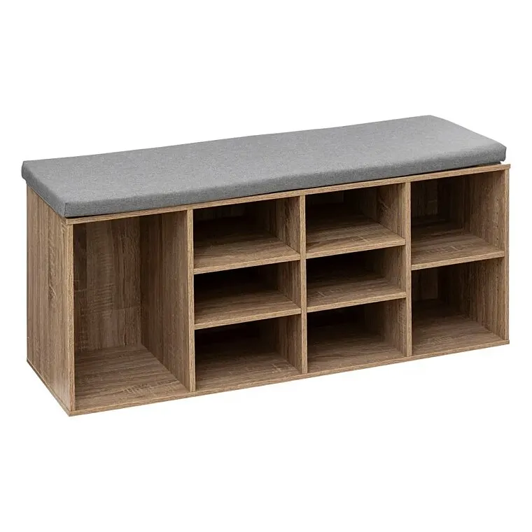 Klupa sa 8 podesivih polica 105x34x49cm boja drveta 5Five