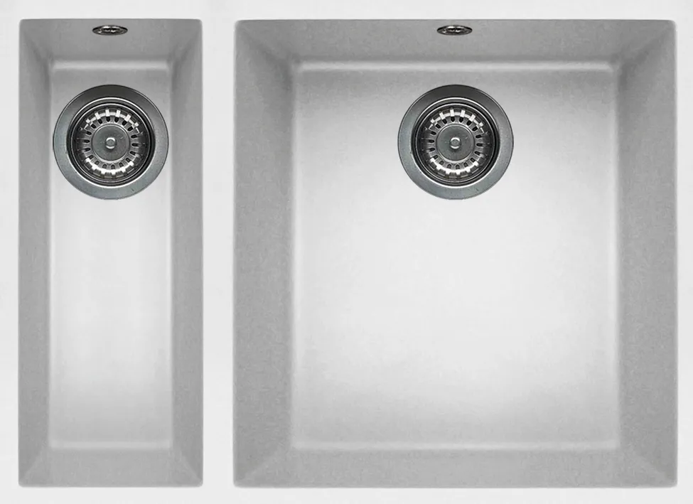 Korito za sudoperu granitno QUADRA 150 59x50cm 2V belo Titano 68 Elleci