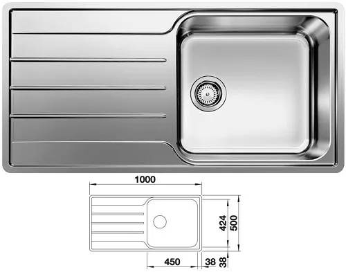 Korito za sudoperu Lemis 100x50cm inoks Blanco