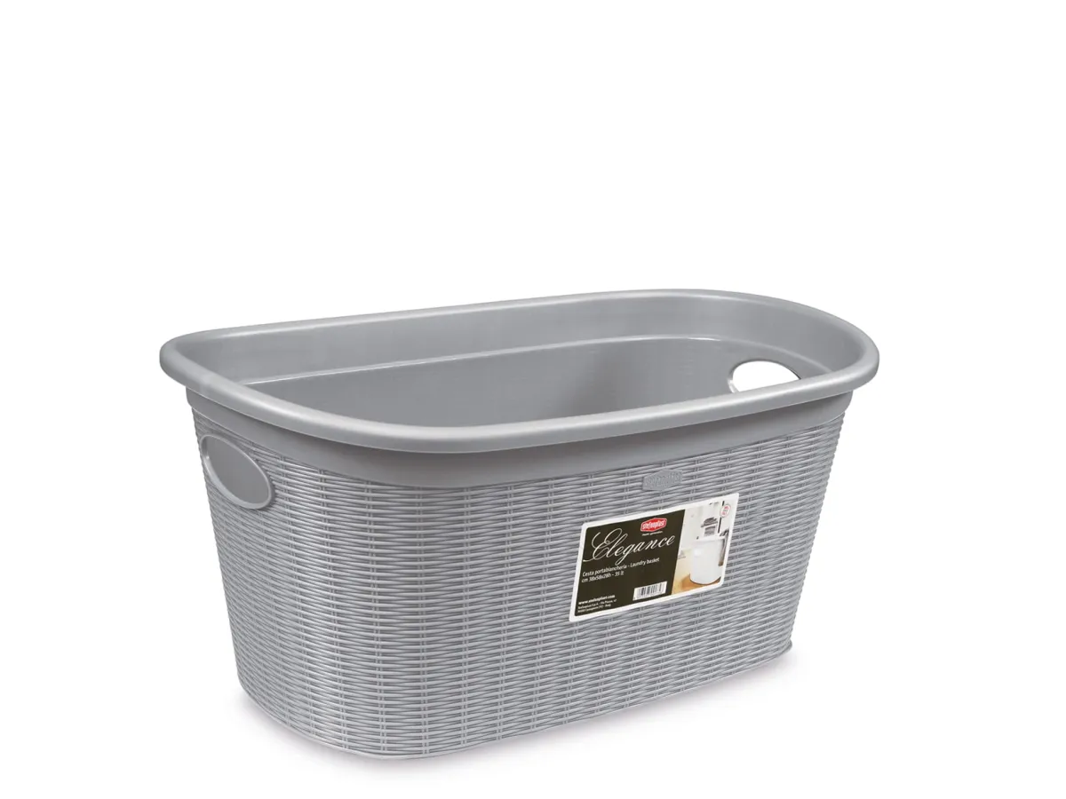 Korpa ovalna Elegance 58x38x28cm 35l siva Stefanplast