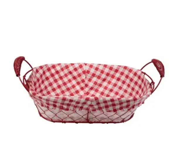 Korpa za hleb ovalna fi 26x13cm crveno/bela M-Casa collection