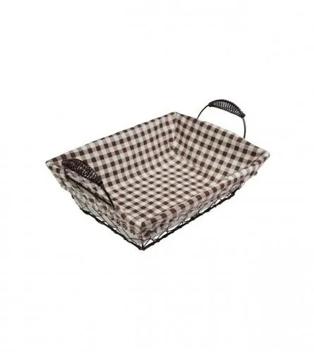 Korpa za hleb pravougaona 26x19cm braon karirana M-Casa