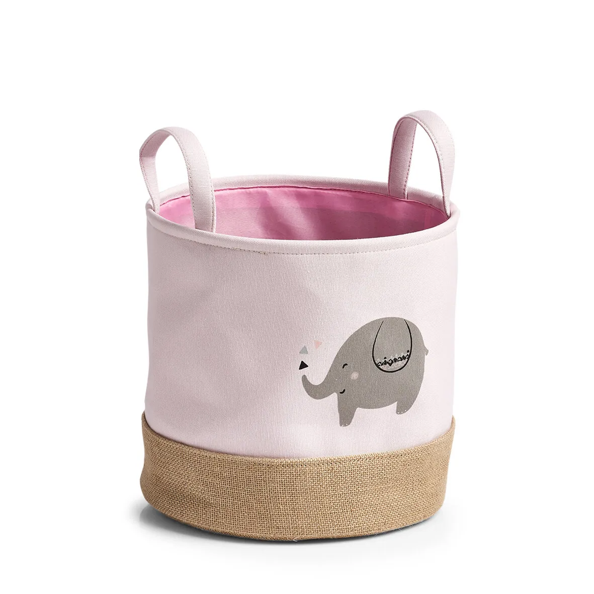 Korpa za odl. stvari Elephant sa ručkama fi 25x25cm roza Zeller
