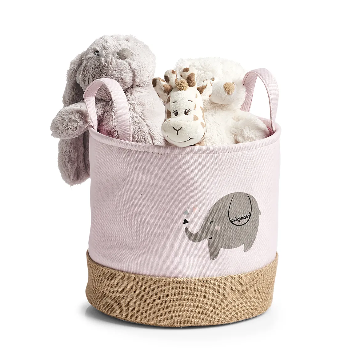 Korpa za odl. stvari Elephant sa ručkama fi 30x29cm roza Zeller