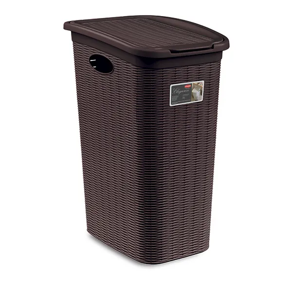 Korpa za veš Elegance 36l sa poklopcem tamno braon Stefanplast