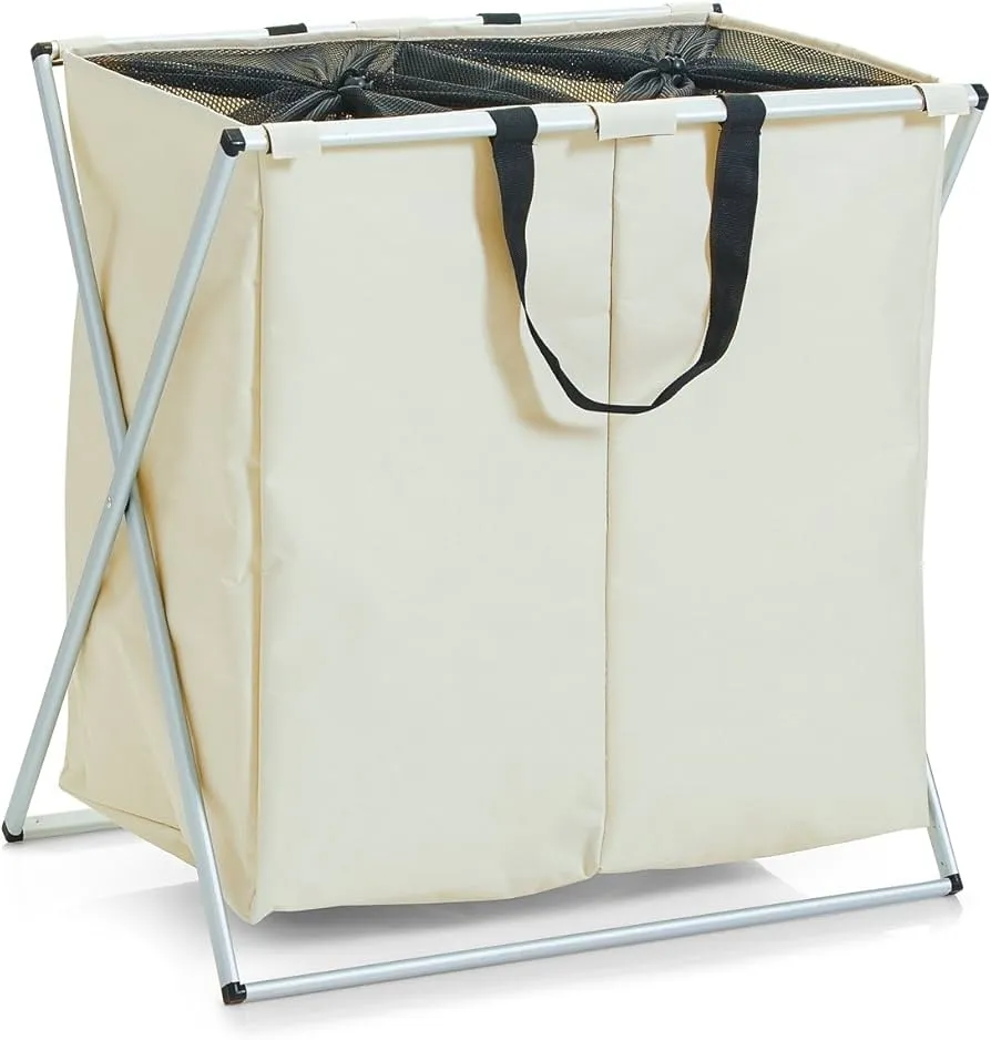 Korpa za veš sa dva odeljka 128l 59x38x57cm bež Zeller