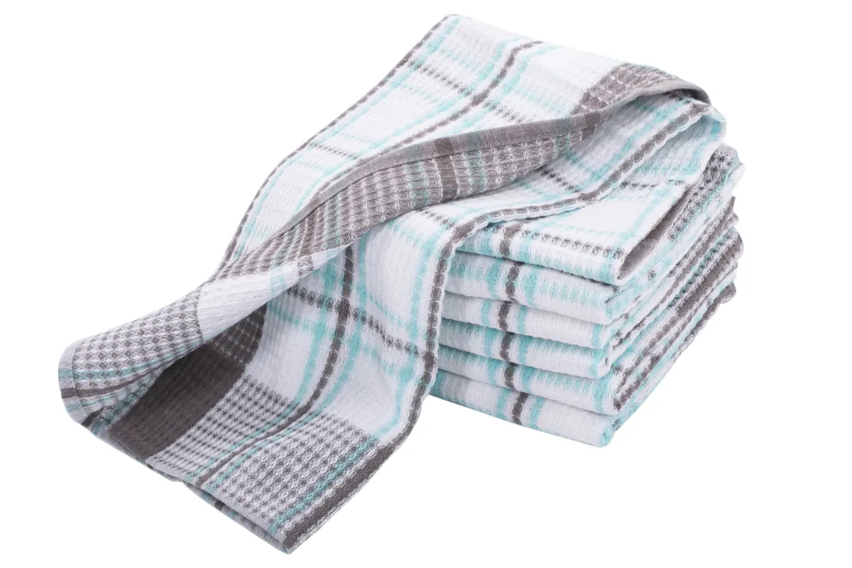 Kuhinjska krpa Honey Waffle 50x70cm 4/1 bela/tirkiz/siva Tiseco