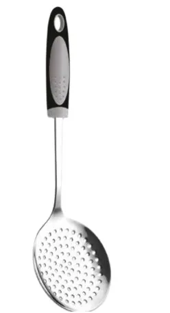 Kuhinjska lopatica okrugla sa rupicama Easy grip inoks/pvc Ghidini