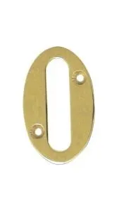 Kućni broj 0 50mm mesing polirani Amig