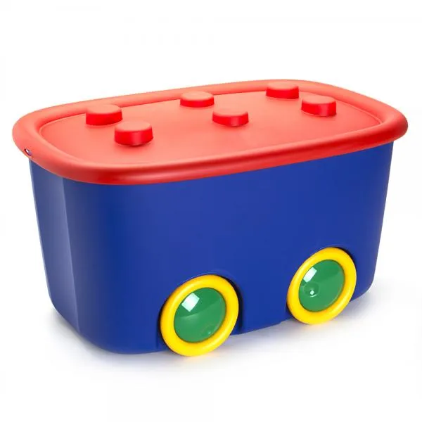 Kutija Funny teget sa poklopcem na točkićima