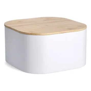 Kutija za hleb 26.5x26.5x14.5cm sa poklopcem bela/bambus Zeller