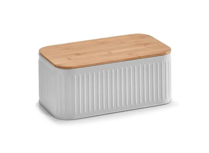 Kutija za hleb 30x18x13cm sa poklopcem siva/bambus Zeller