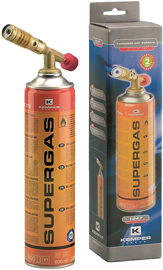 Lampa za lemljenje 7/16  sa propan/butan punjenjem 600ml Kemper