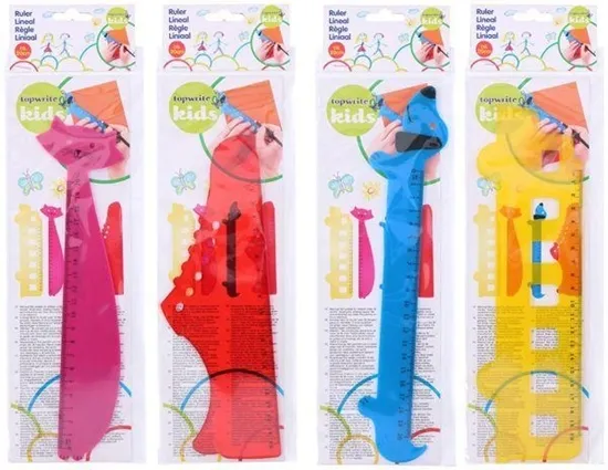 Lenjir 20cm pvc sort Topwrite Kids