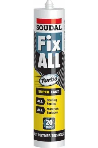 Lepilo i kit Fix All Turbo 290ml belo Soudal