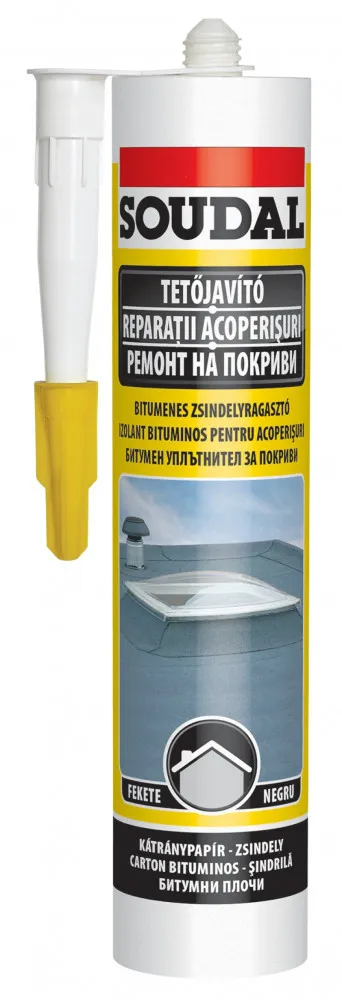 Lepilo za popravljanje krova crno 300ml Soudal