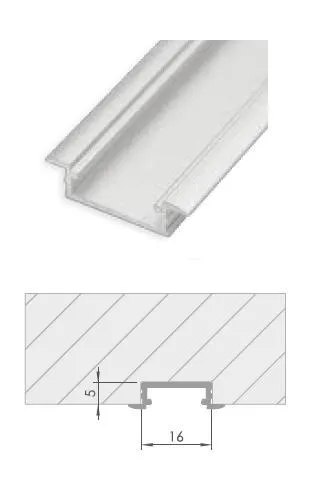 LL-03 Profil alum. za LED traku 16x6mm ukopav.  3m Laguna