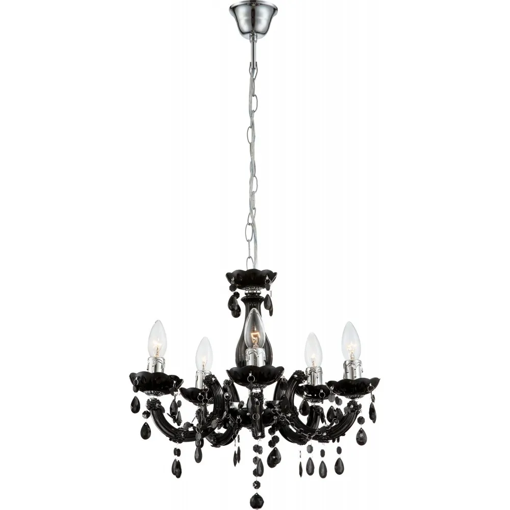 Luster Cuimbra II 5x40W E14 fi 44x128cm crni