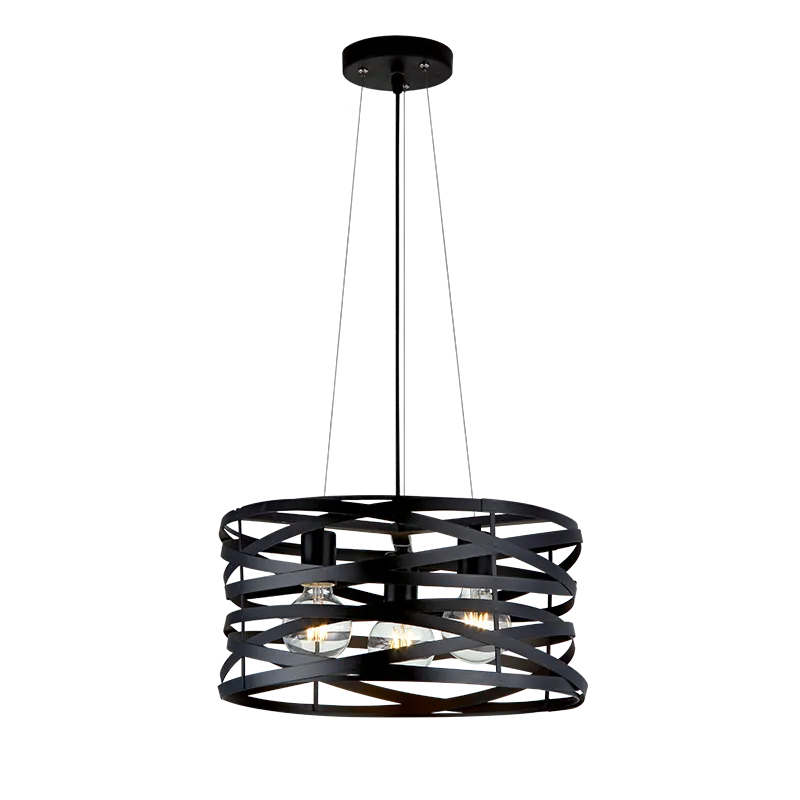 Luster Helix 3xE27 fi 425mm crni