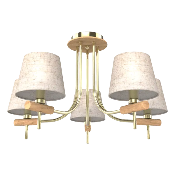 Luster Jonas 5xE14 maks.40W bež/boja zlata Elmark