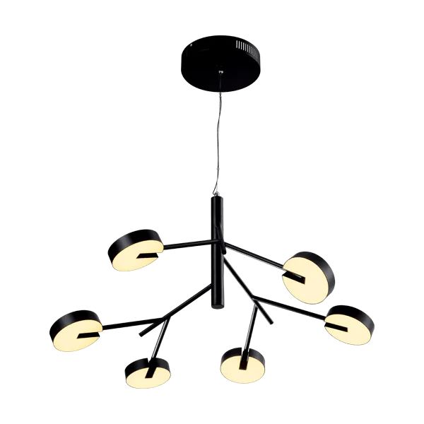 Luster Senso 6xLED 50W 3000K mat crni Elmark