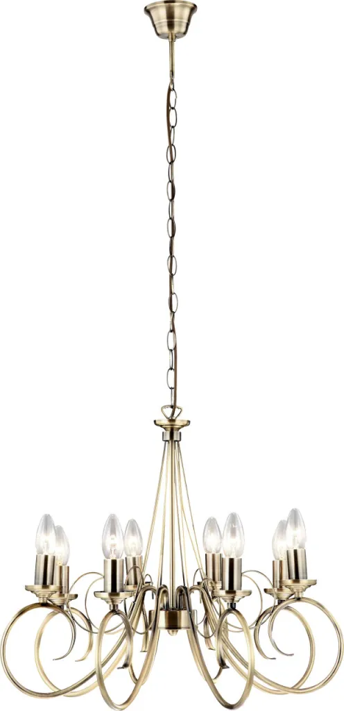 Luster TRUNCATUS 8xE14 40W fi 55x135cm antički mesing Globo