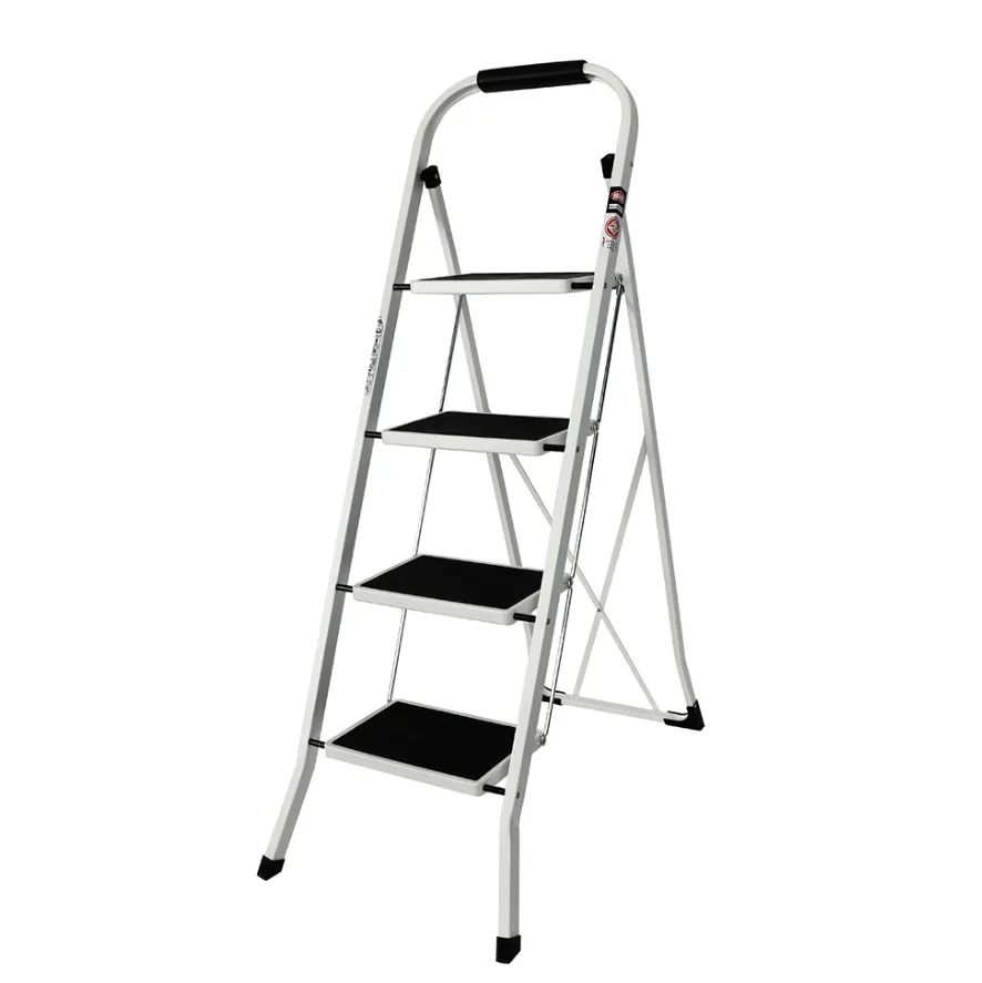 Merdevine sa 4 gazišta 47x85.9x122cm bele/crne Wireking