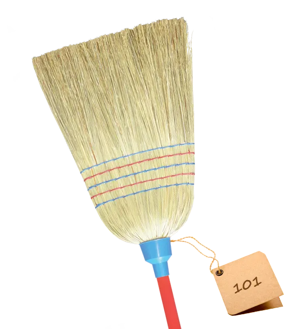 Metla 5-struko zašivena Ema sa farb. drvenom drškom 95cm