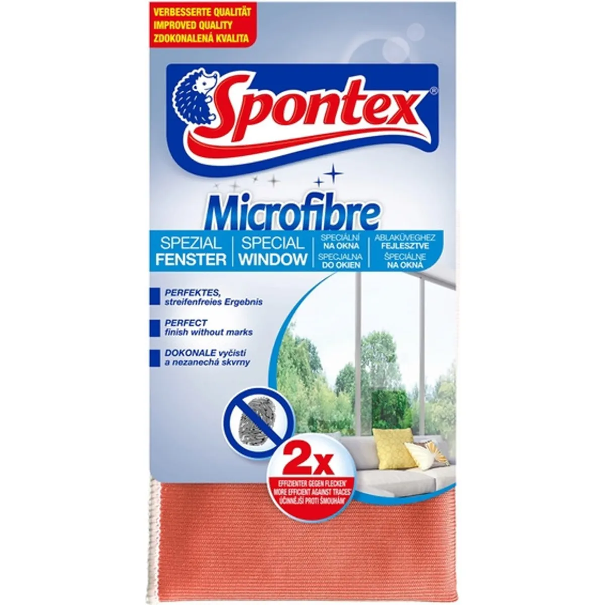 Mikrofiber krpa Window 35x35cm sv. narandžasta Spontex