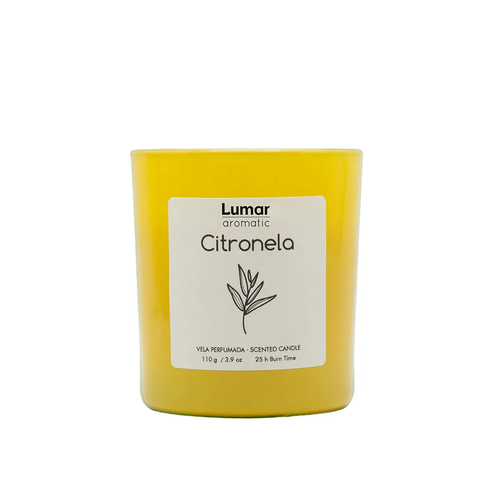 Mirisna sveća Citronella u stakl. čaši žuta 110 gr. Velas Lumar