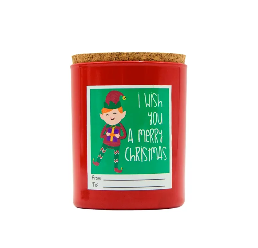 Mirisna sveća I wish you a Merry Christmas u crvenoj čaši V. Lumar
