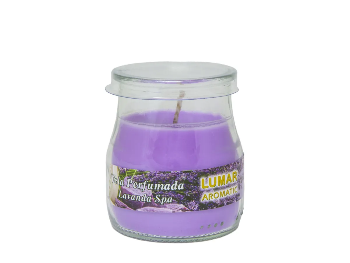 Mirisna sveća lavanda 100gr. u stakl. čaši ljubičasta Velas Lumar