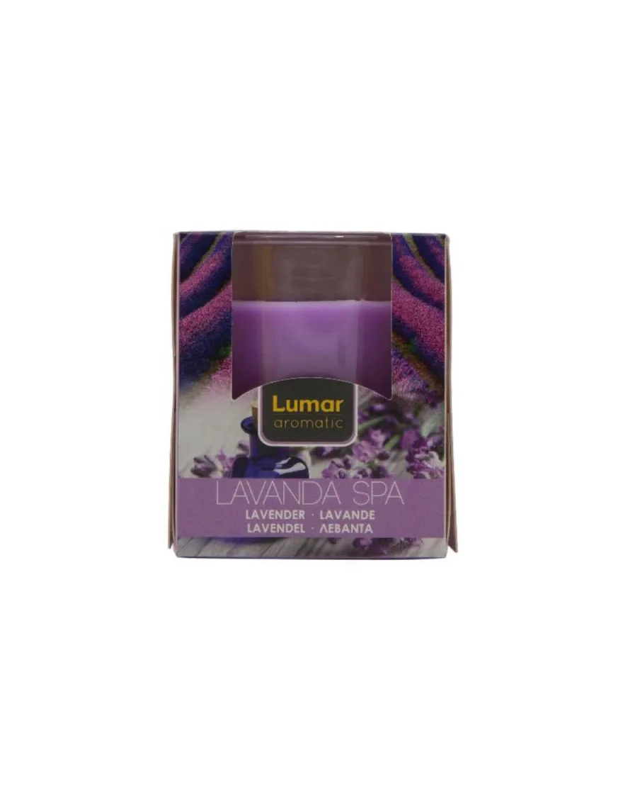Mirisna sveća Lavanda  ljubičasta 125gr. u stakl. čaši Velas Lumar