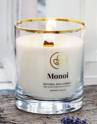 Mirisna sveća Organic Monoi fi 8x9.5cm u stakl. čaši Artman