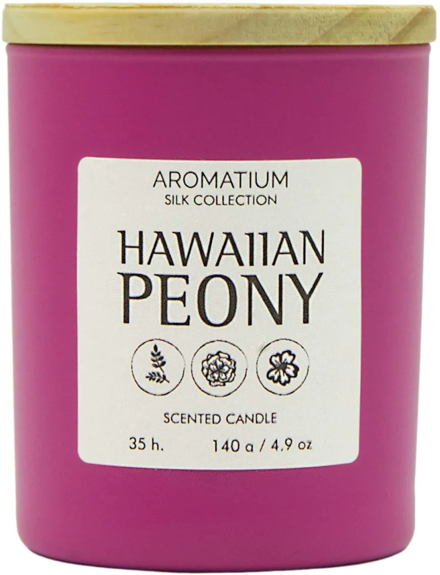 Mirisna sveća Silk Hawaiian Peony 140g u posudi Aromatium