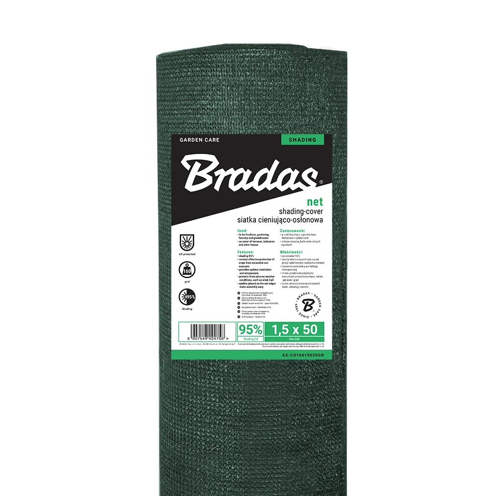 Mreža za zasenu 1.5x10m 95% zelena Bradas