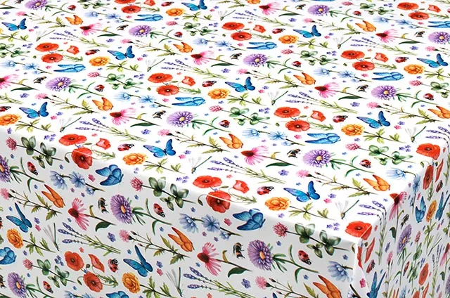 Mušema za sto 140cm cveće/leptirići šarena Patifix