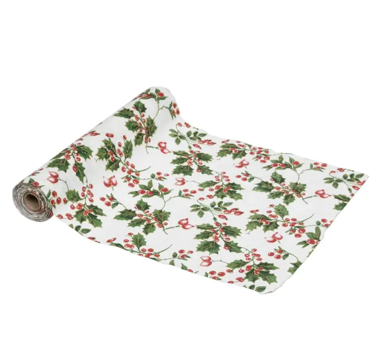 Nadstolnjak 28x300cm bež sa dezenom grančica sa bobicama Atmosphera