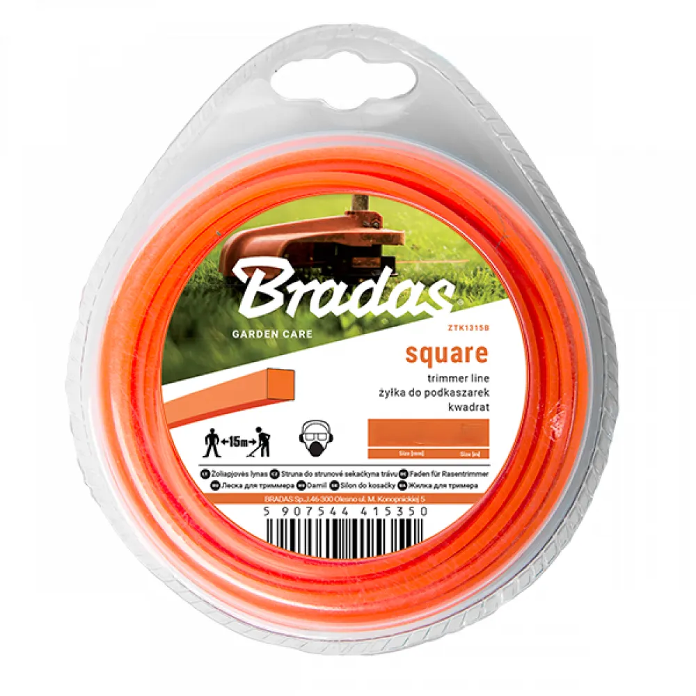 Najlon za trimer Basic kvadrat 2.0mm 15m blister Bradas
