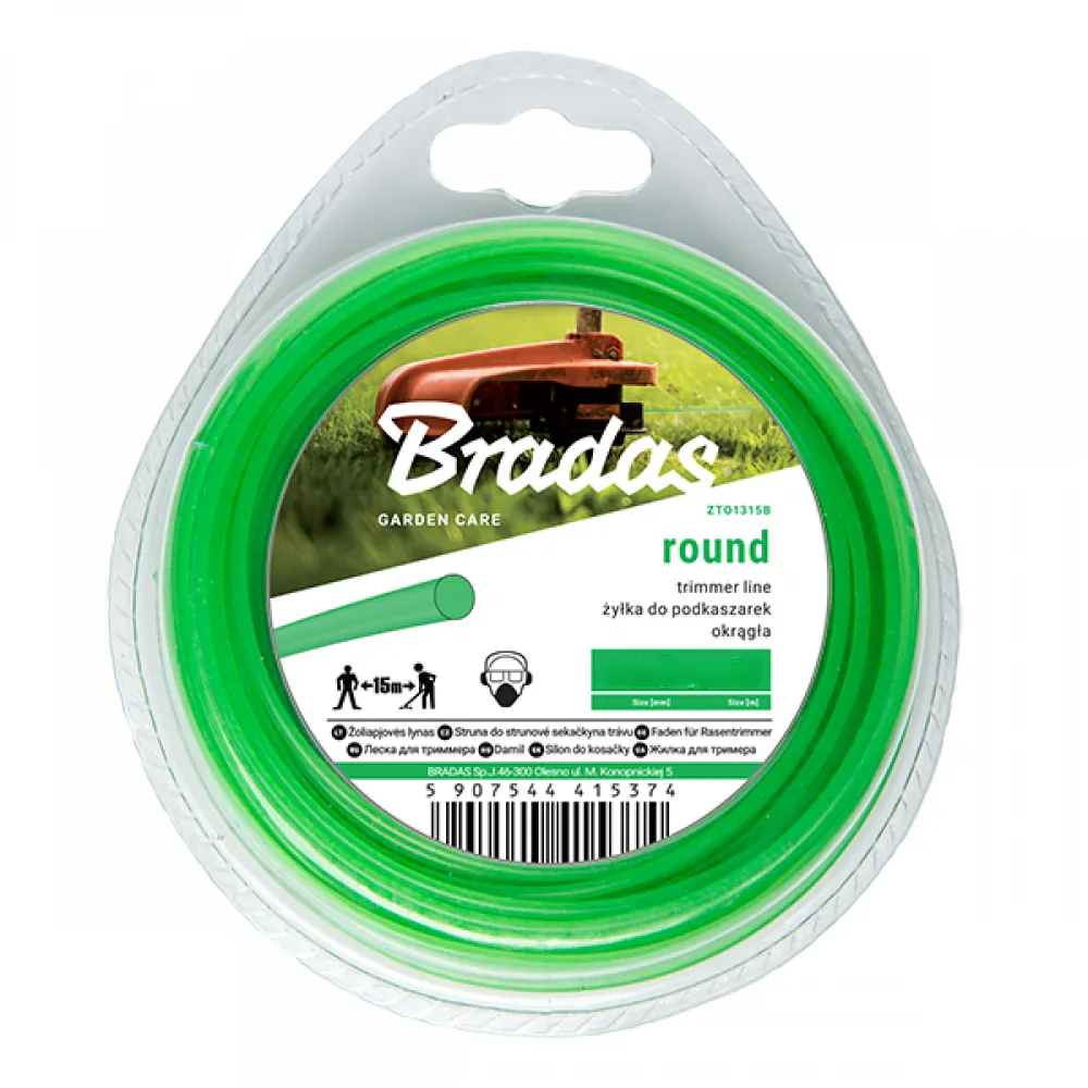 Najlon za trimer Basic okrugli 1.3mm 15m blister Bradas