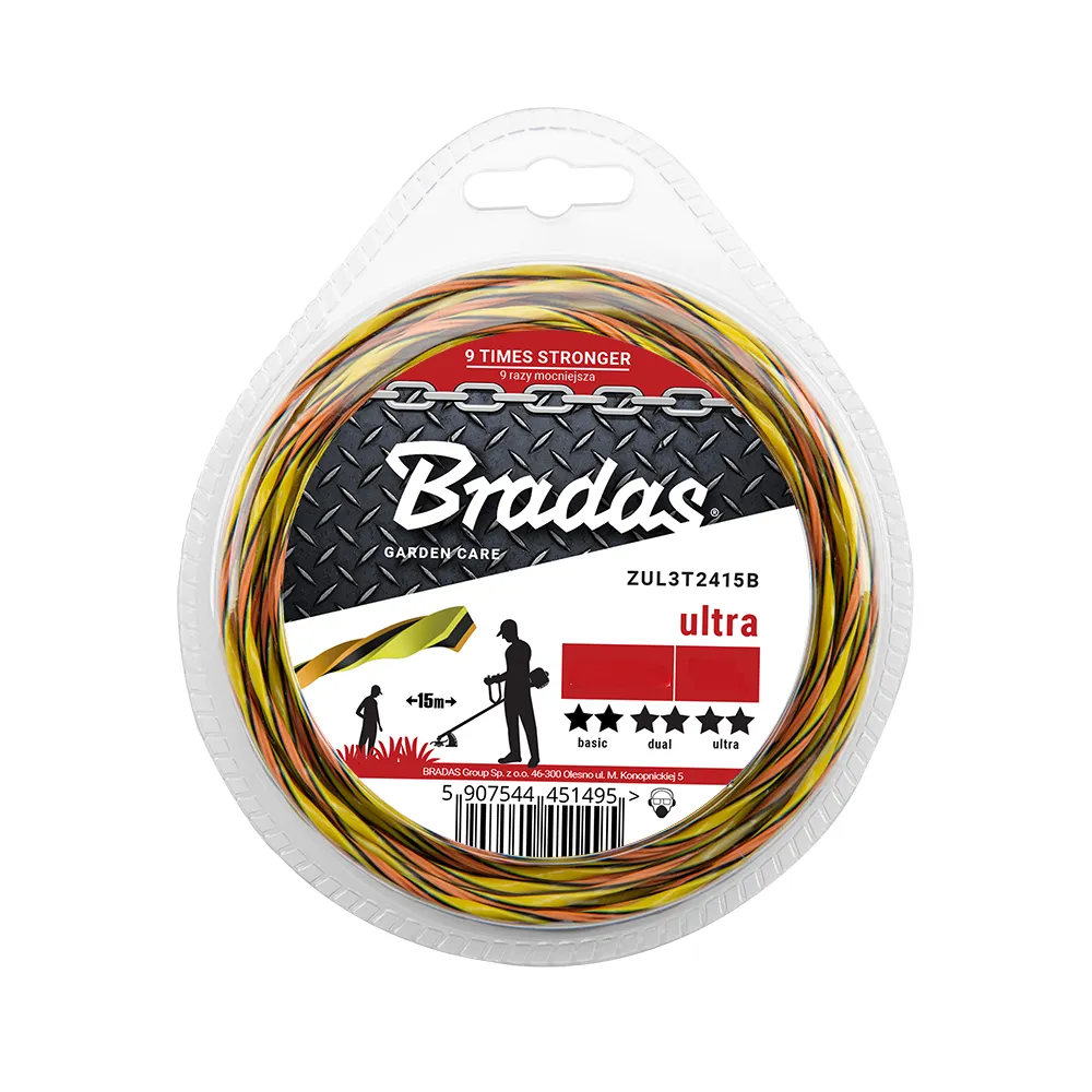 Najlon za trimer Ultra spiralni 1.6mm 15m blister Bradas
