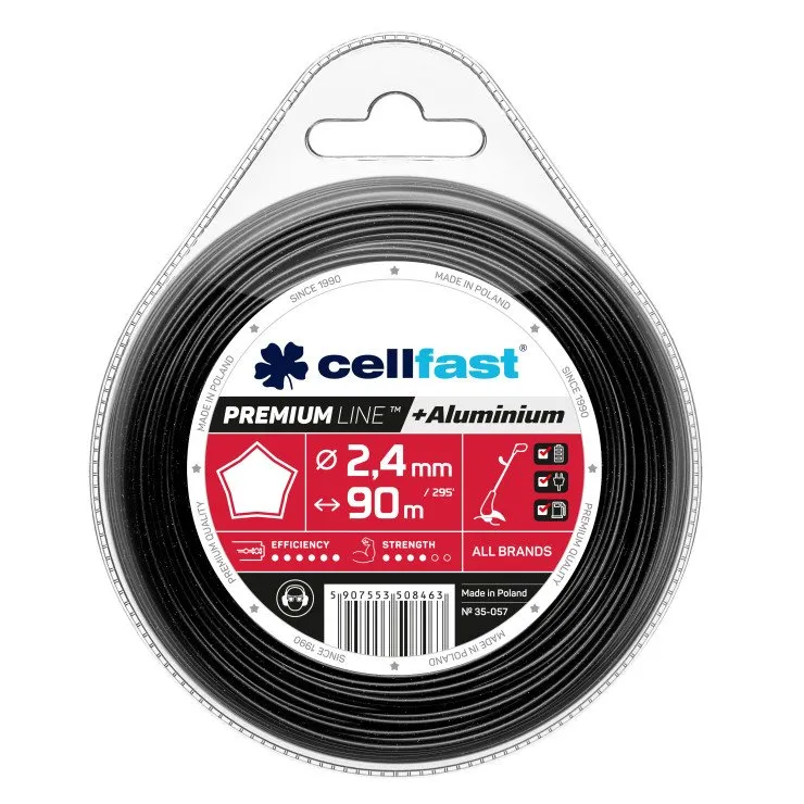 Najlon za trimer za travu PREMIUM zvezda 2.4mm 90m Cellfast