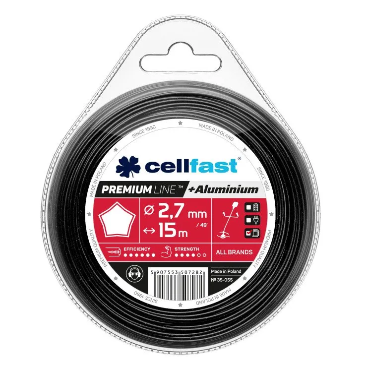 Najlon za trimer za travu PREMIUM zvezda 2.7mm 15m Cellfast