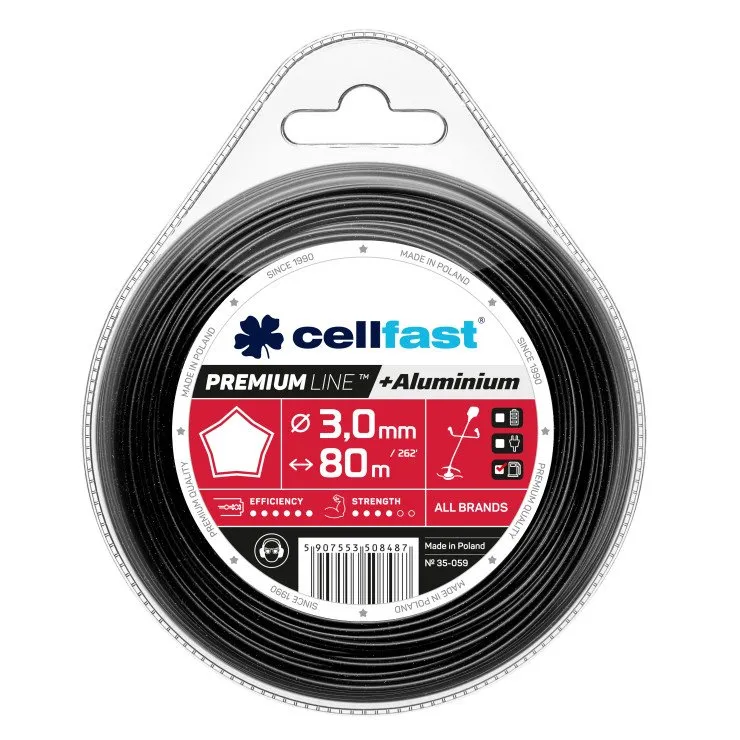 Najlon za trimer za travu PREMIUM zvezda 3.0mm 80m Cellfast