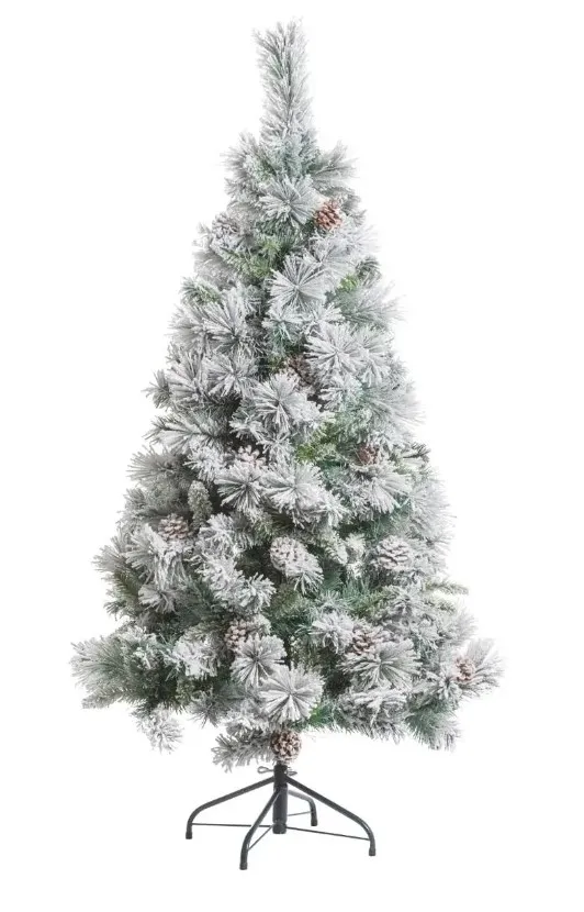 Novog. jelka Minnesota Floque 210cm sa belim vrh. i šišarkama Feeric