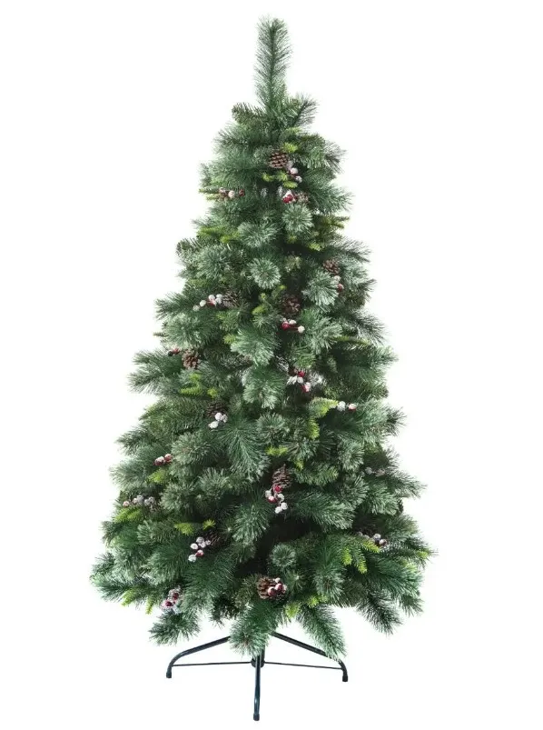 Novog. jelka Wyoming 180cm sa šišarkama i crvenim bobicama Feeric