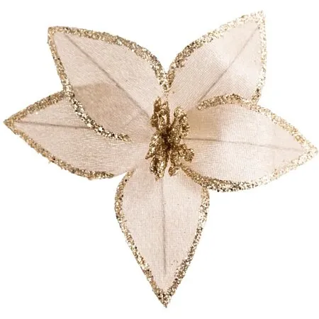 Novog. kićanka- cvet Poinsettia 19cm smedji Atmosphera